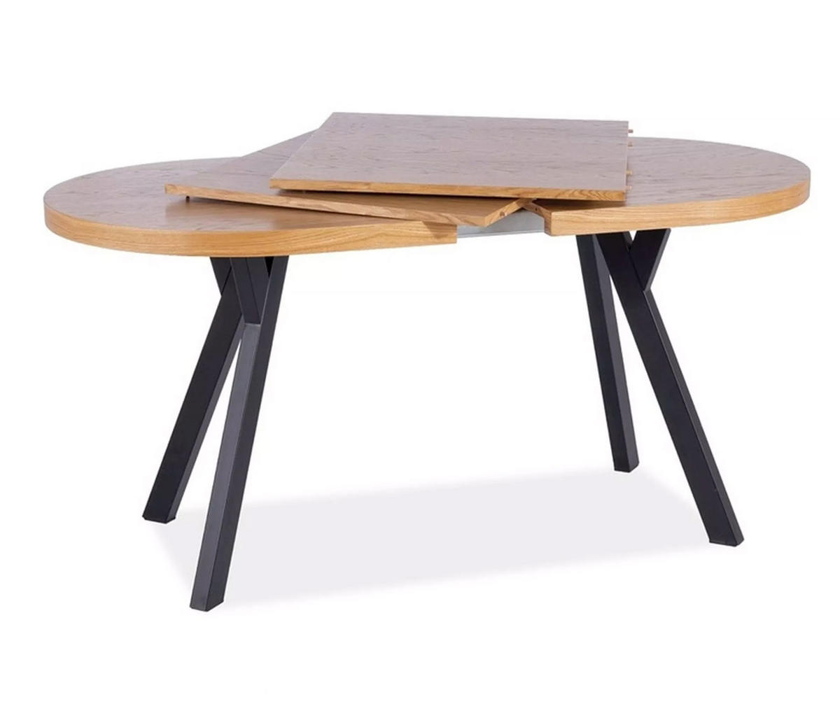 ESSTISCH Domingo Eiche / Schwarz 140-272 / 80 / 76cm - Eichefarben/Schwarz, Holz/Holzwerkstoff (80/140/76cm) - Feldmann-Wohnen