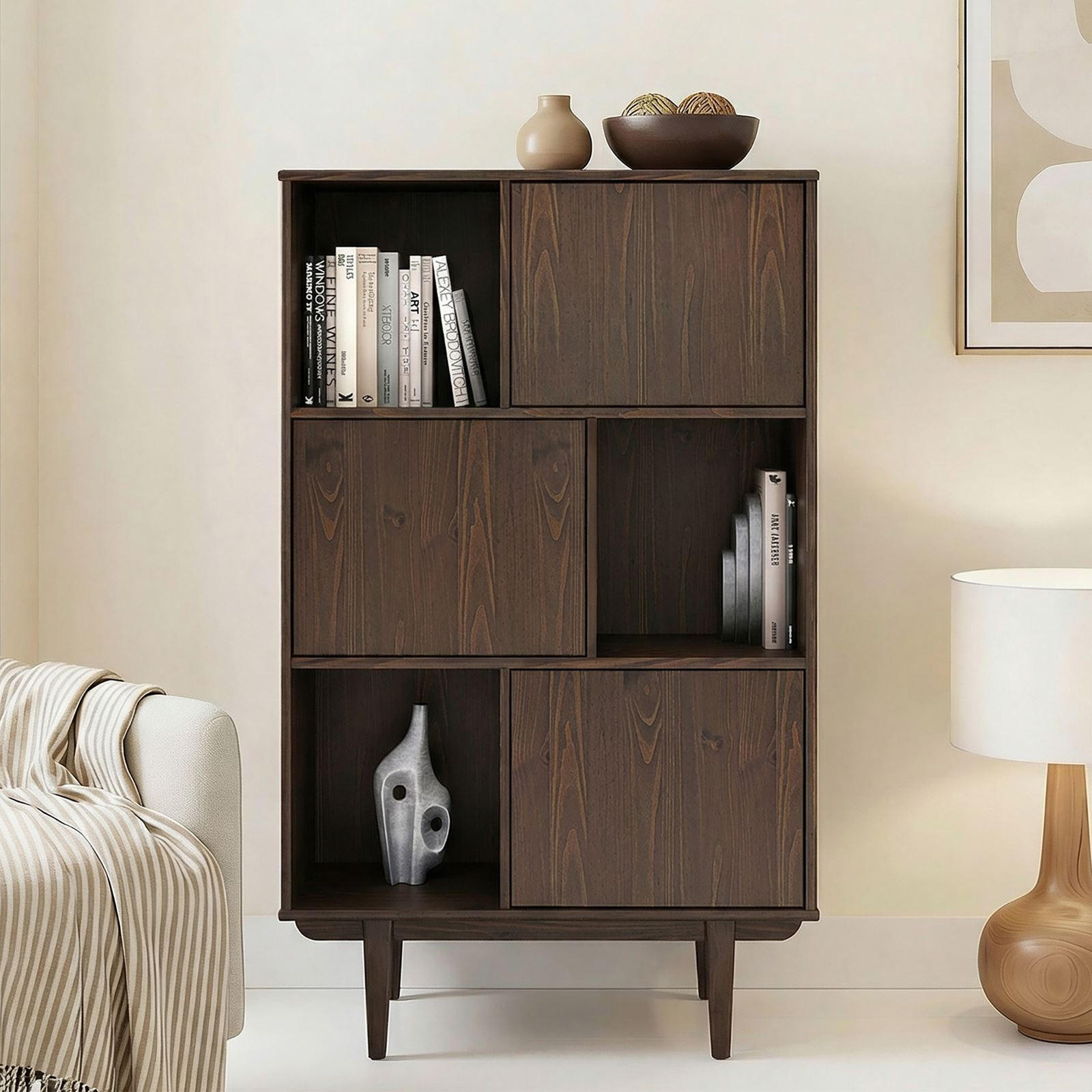 HIGHBOARD SIMONA - Nussbaumfarben, Holz (95/139/37cm) - IDIMEX