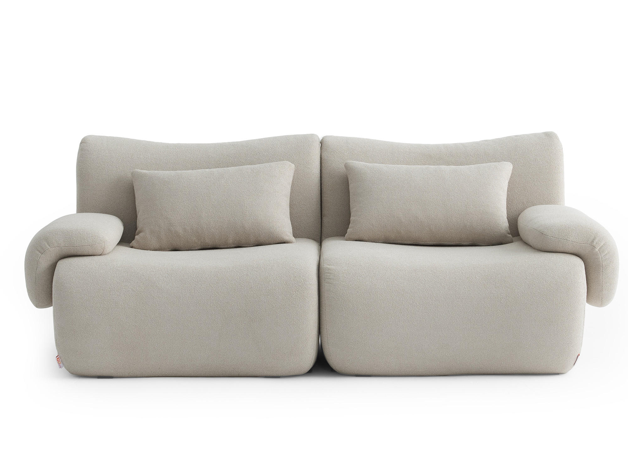 2-SITZER-SOFA Bouclé-Stoff Steinbeige - Greige, Textil (194/73/95cm) - MILYsofa