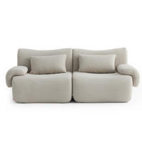 2-SITZER-SOFA Bouclé-Stoff Steinbeige - Greige, Textil (194/73/95cm) - MILYsofa