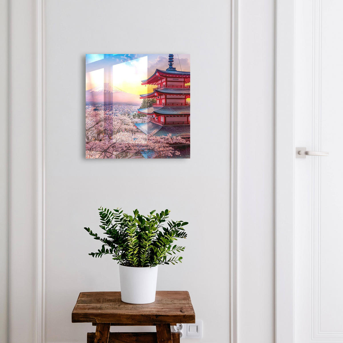 SCHLÜSSELBOX Weiß 30x30 cm – Türöffnung nach rechts - Japanische Harmonie - Pink, Metall (30/30/5cm) - TULUP