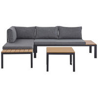 LOUNGE-SET 4-Sitzer schwarz modular Pienza - Schwarz, Holzwerkstoff - Beliani