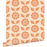 TAPETE Blumen 50 x 900 cm - Orange, Papier (50/900cm) - ESTAhome