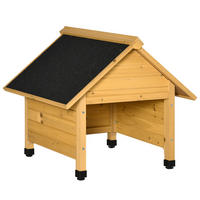 MÄHROBOTERGARAGE Tannenholz Gelb - Gelb, Holz (76/70/75cm) - Outsunny