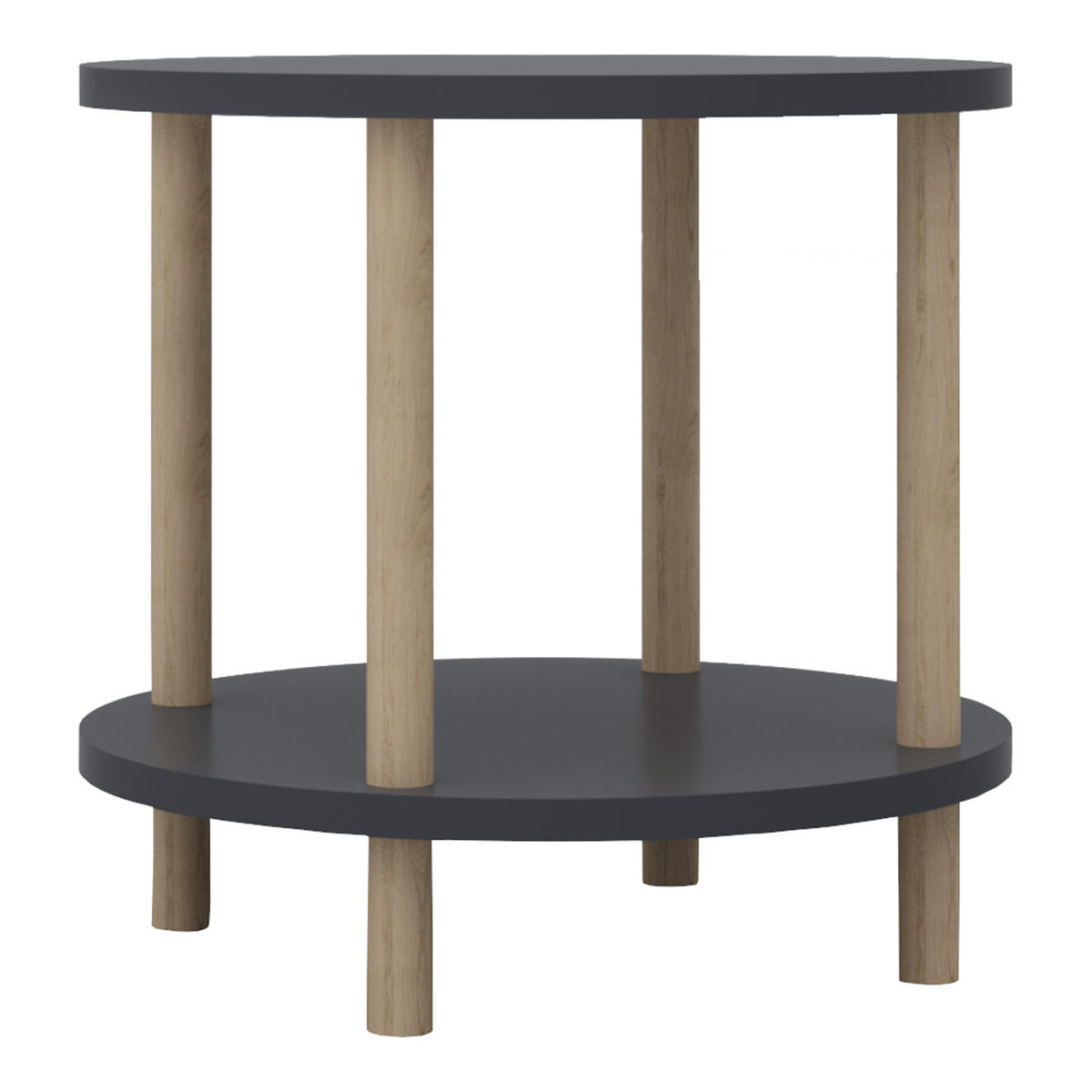 ODKLÁDACÍ STOLEK Ves - šedá, kompozitní dřevo (42/42/49cm) - [en.casa]