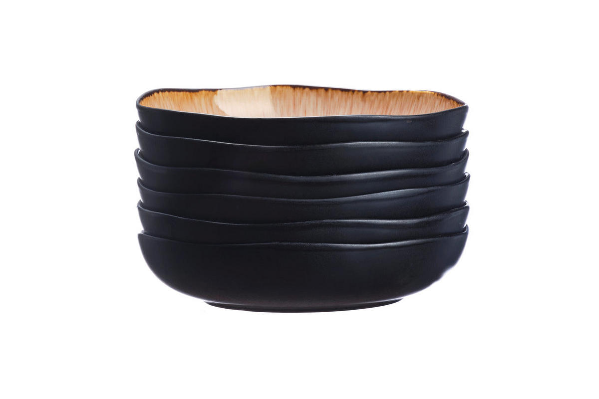 SUPPENTELLER Iris Ø22,5cm - 6er-Set - Wildbraun - Braun, Keramik (22.5cm) - Björn