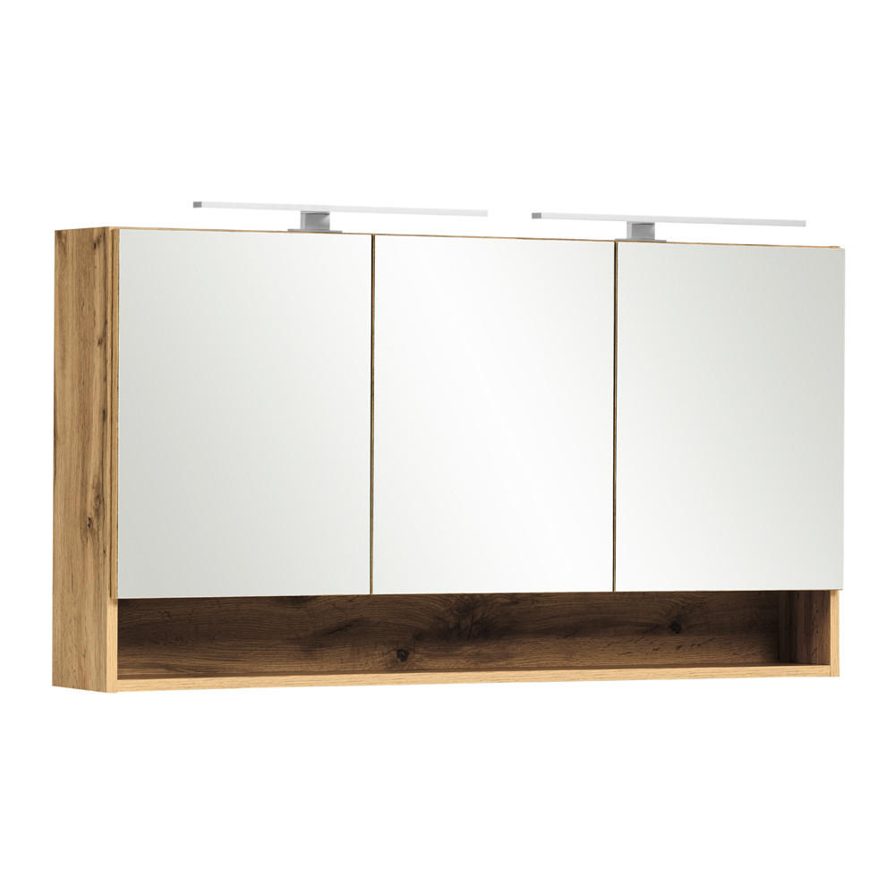 SPIEGELSCHRANK Kahla-03 - Braun, Holzwerkstoff (120/64/20cm) - Lomado