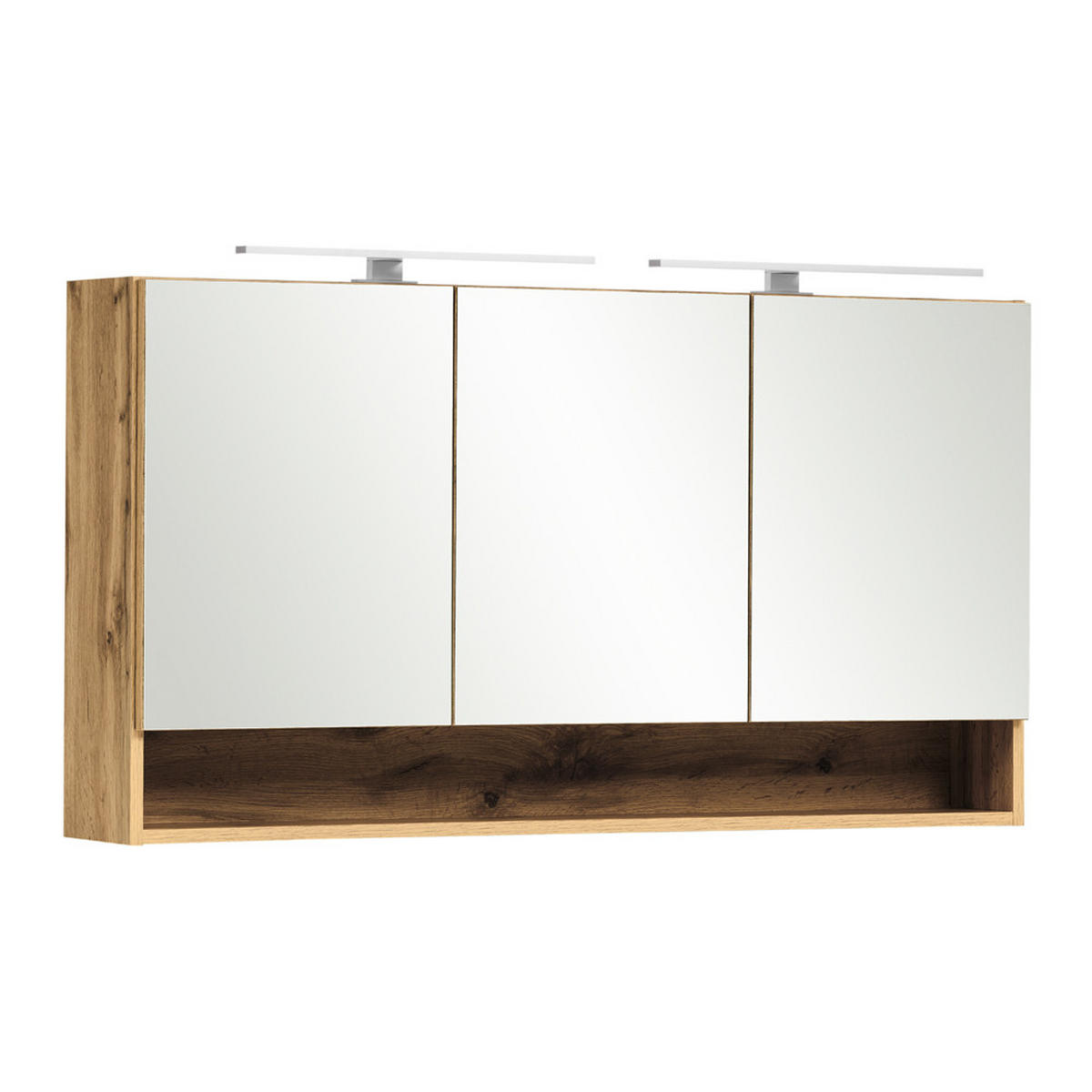 SPIEGELSCHRANK Kahla-03 - Braun, Holzwerkstoff (120/64/20cm) - Lomado