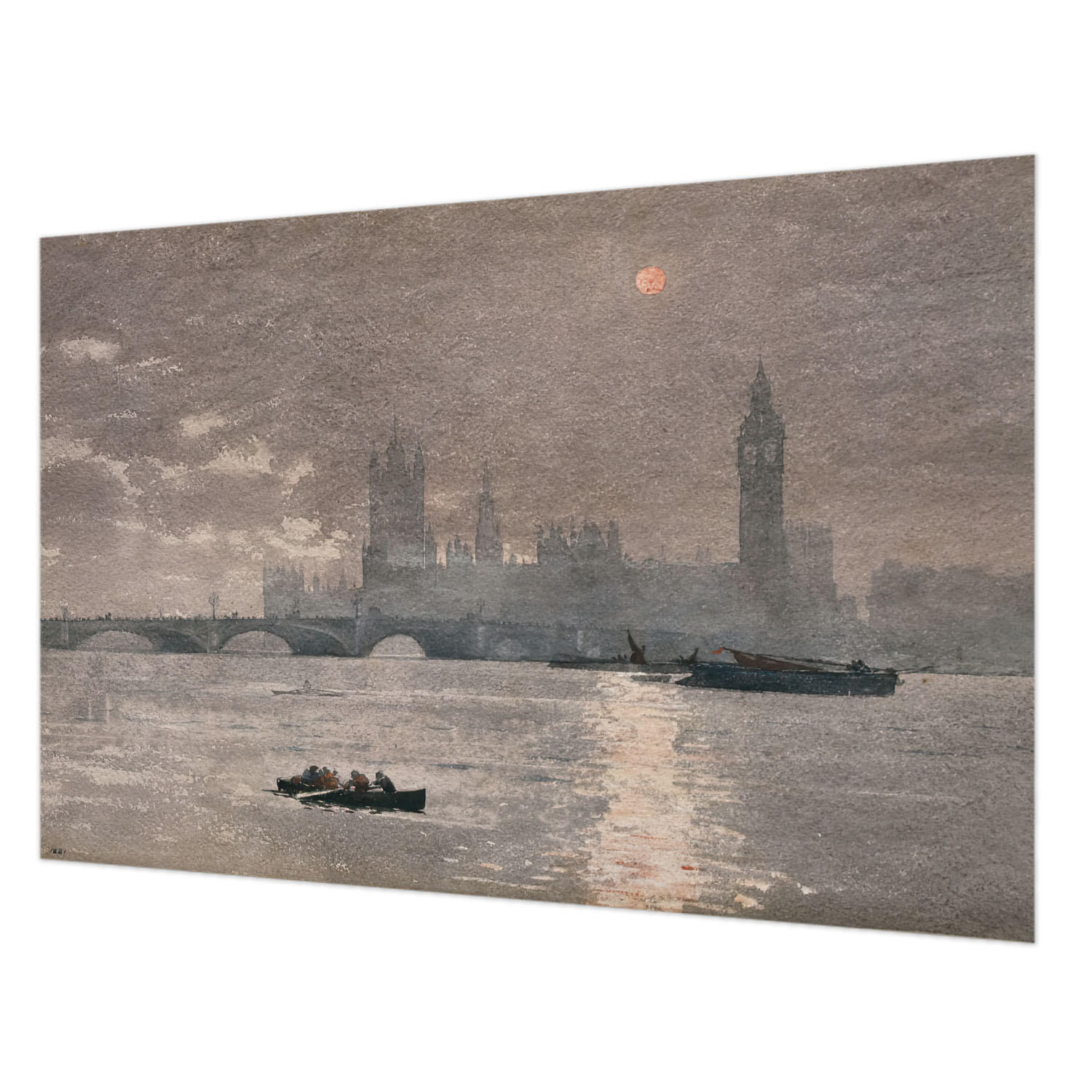 FOTOTAPETE 104x70 cm - Nachtpanorama - Grau, Textil (104/70cm) - Wallfluent