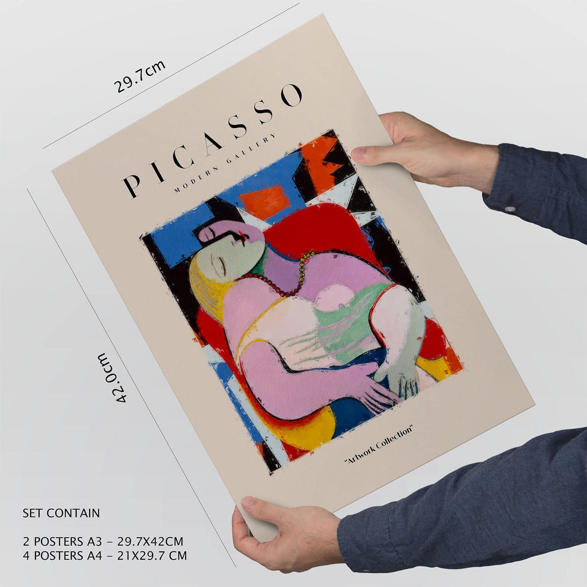 POSTER Set Mit 6 In Schwarzer Tinte Frauen Drucke Des Fauvismus Und Surrealismus Für Innenarchitektur A3 & A4 Schwarzer Rahmen - Schwarz, Papier (29/3cm) - Nacnic