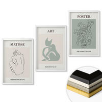 WANDBILDER 3er-Set - 40x60 cm Weißer Rahmen - Matisse Grün Beige Poster - Weiß, Kunststoff (40/60cm) - ArtPrintCave