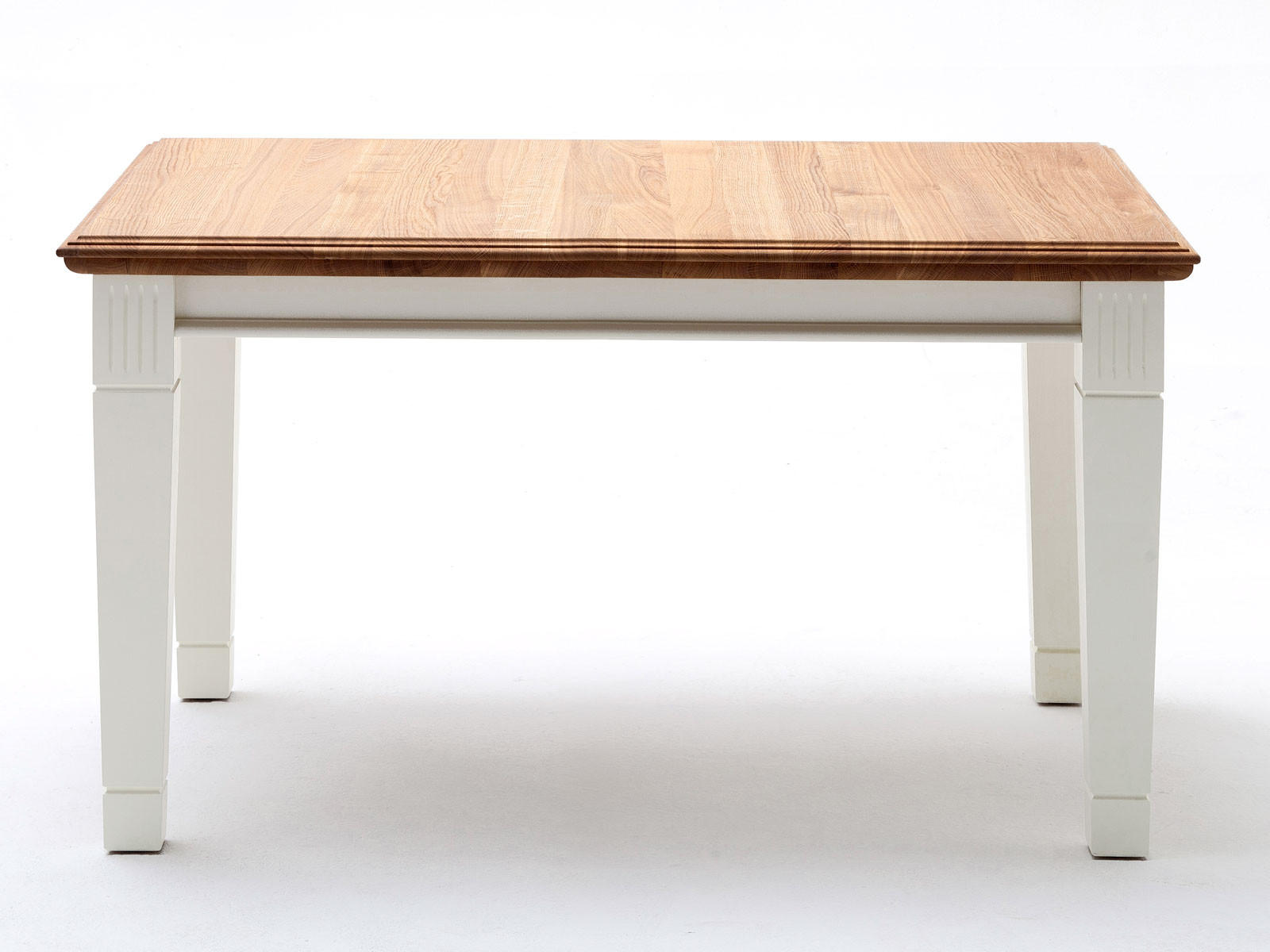 ESSTISCH Novara - Weiß/Braun, Holz (95/160/78cm) - Casamia Massive Möbel