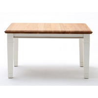 ESSTISCH Novara - Weiß/Braun, Holz (95/160/78cm) - Casamia Massive Möbel