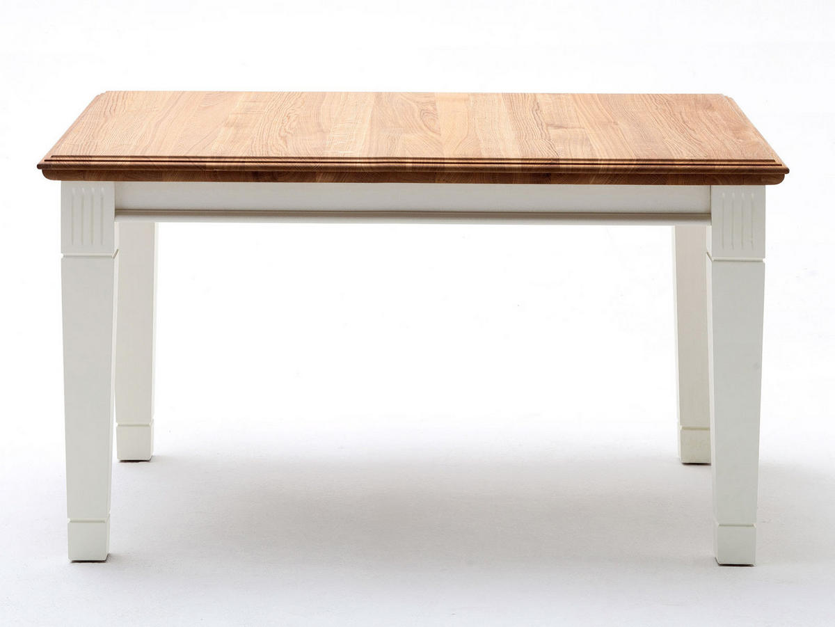 ESSTISCH Novara - Weiß/Braun, Holz (95/160/78cm) - Casamia Massive Möbel