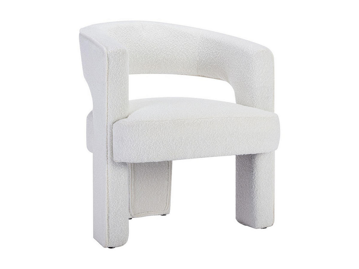 SESSEL - Bouclé-Stoff - Weiß - FONTANOVA - Weiß, Textil (66/75/63cm) - Vente-Unique