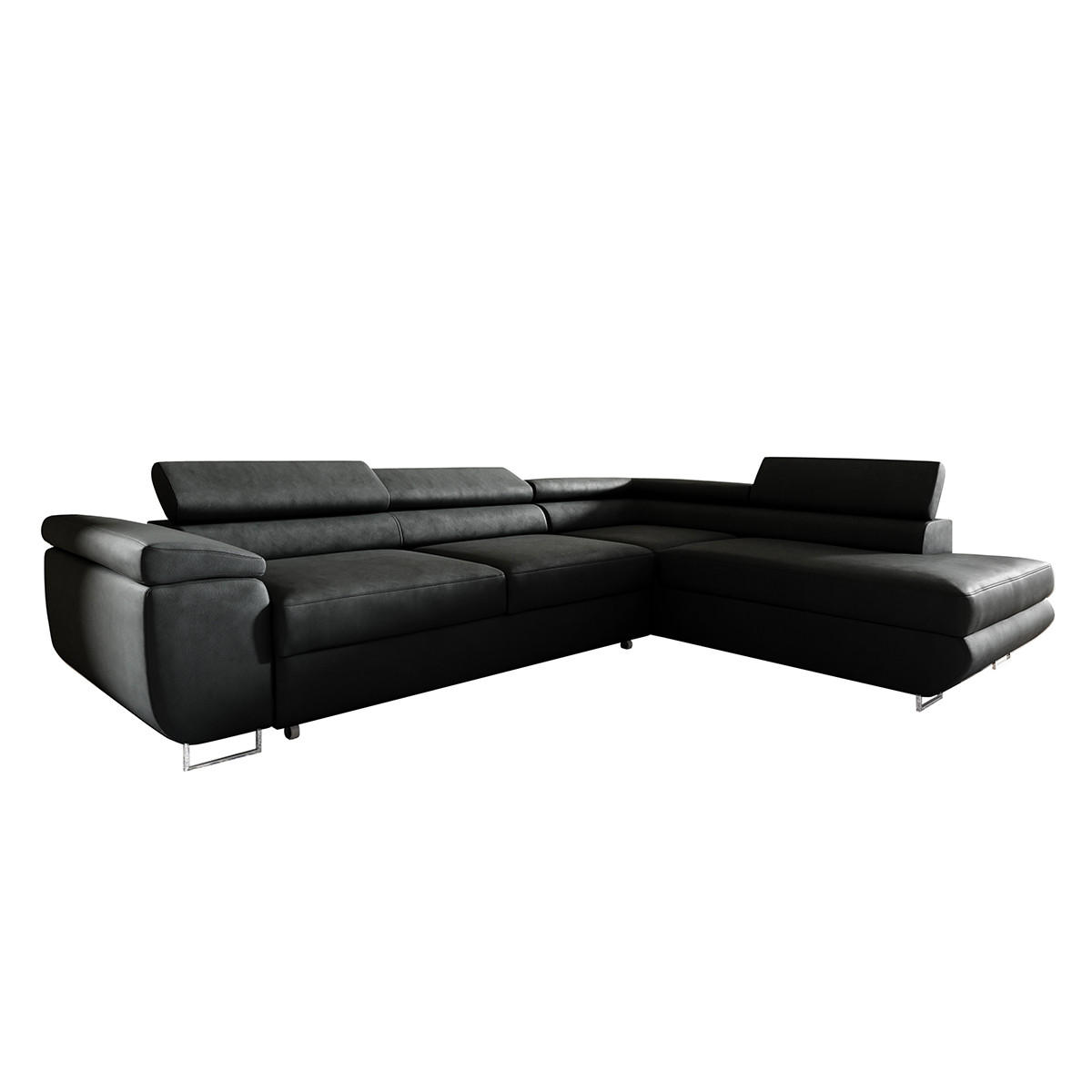 ECKSOFA Lyam 4 Sitzplätze Schwarz - Schwarz, Holzwerkstoff (271/201cm) - Petits-meubles