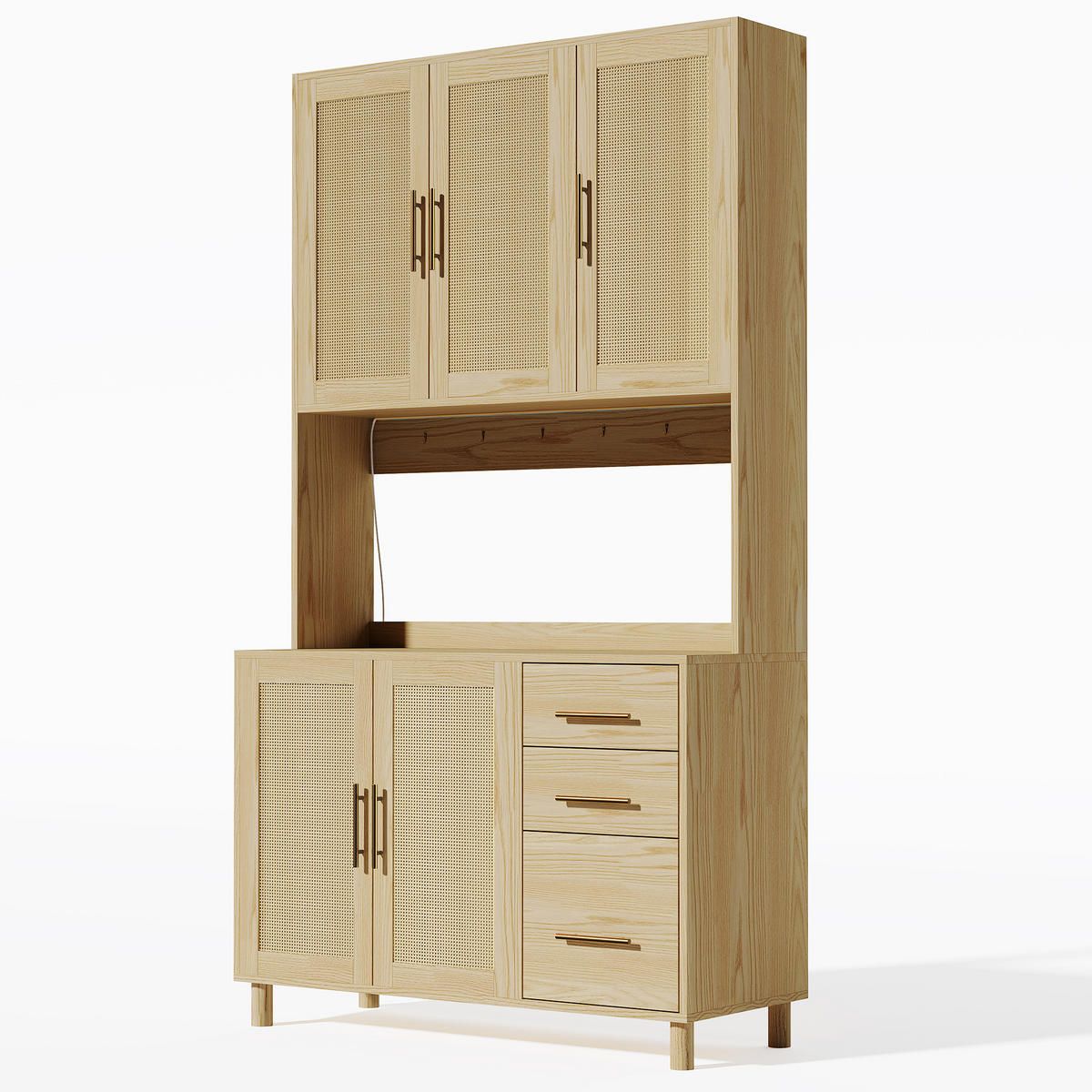 BUFFET Naturfarben 100/40/183 cm - Naturfarben, Holz (100/183/40cm) - PANGIVO