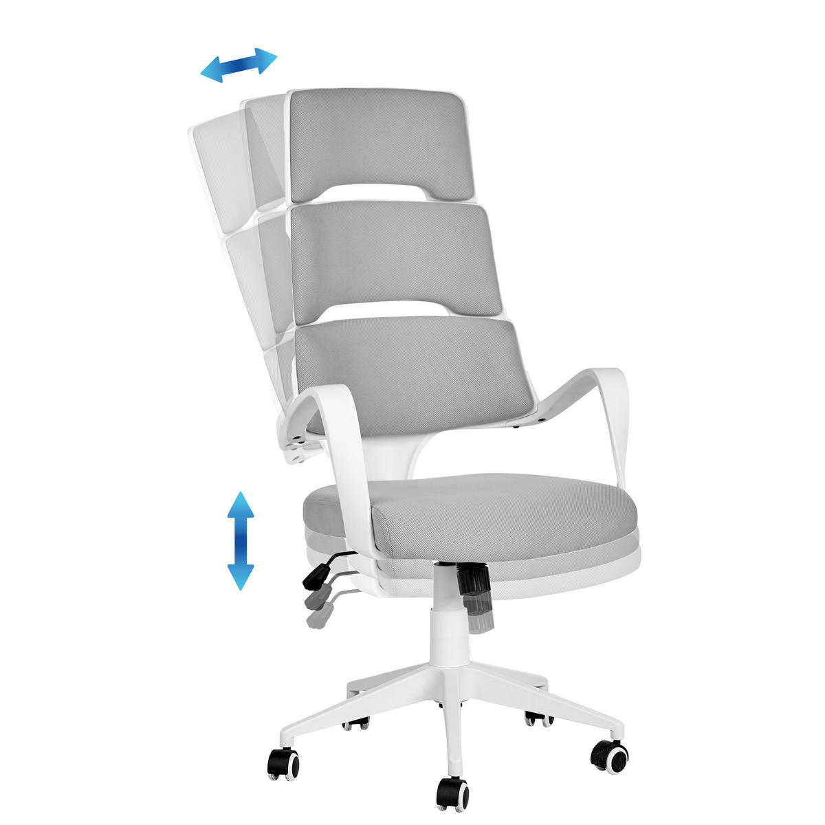 BÜROSTUHL Kunststoff Grau Grandiose - Grau, Textil (66/118/52cm) - Beliani