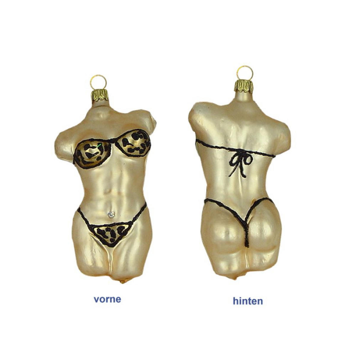 CHRISTBAUMSCHMUCK Frau im Leopardenbikini 12 cm - Multicolor, Metall (0.1/12/0.1cm)