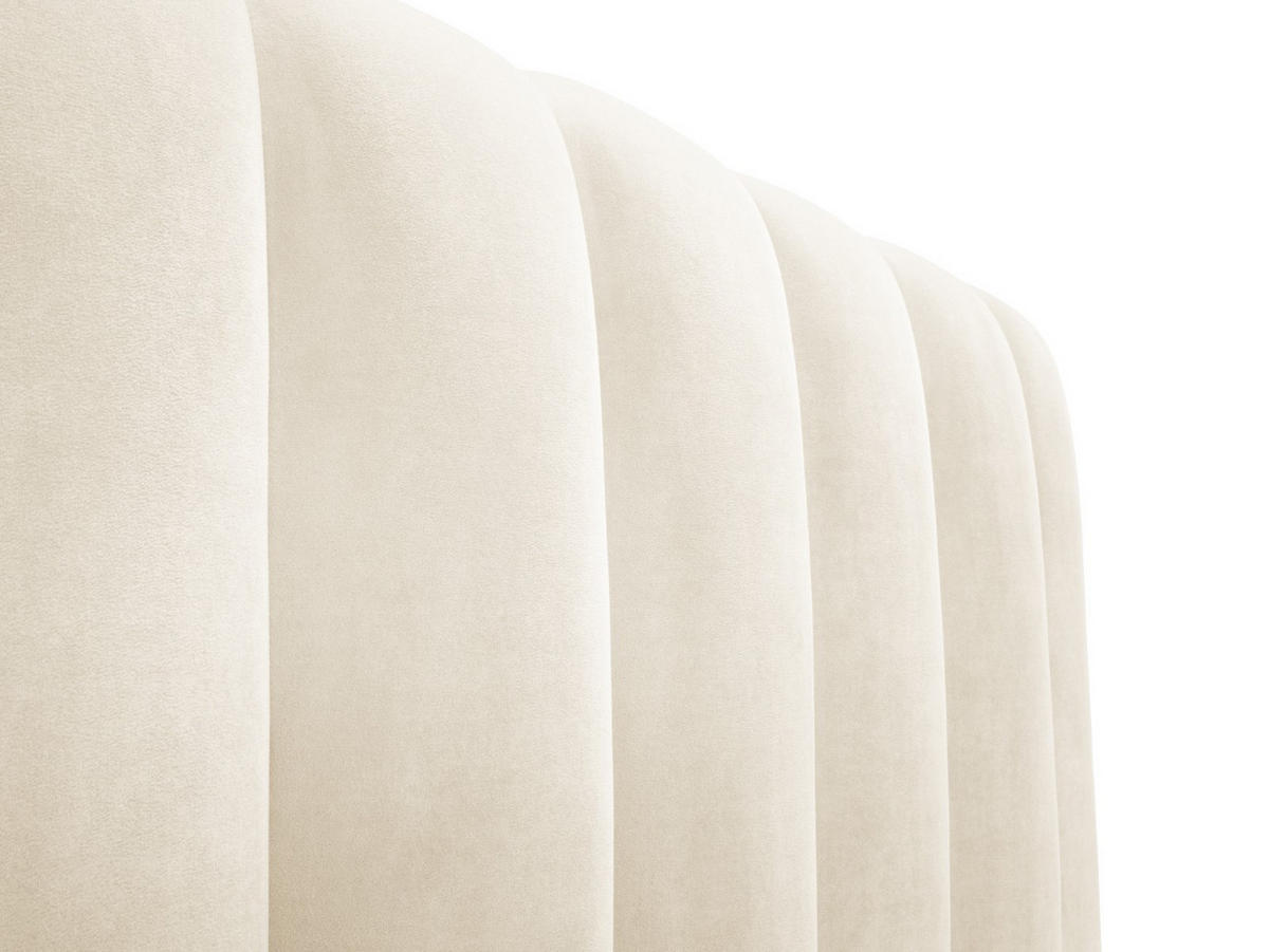BETT mit Bettkasten und Kopfteil Kelp aus Samt leichtes beige 200x200cm - Beige, Textil (200/200cm) - Micadoni