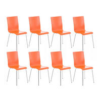 BESUCHERSTUHL 8er Set Holz orange - Orange, Holz/Metall (43/87/47cm) - CLP
