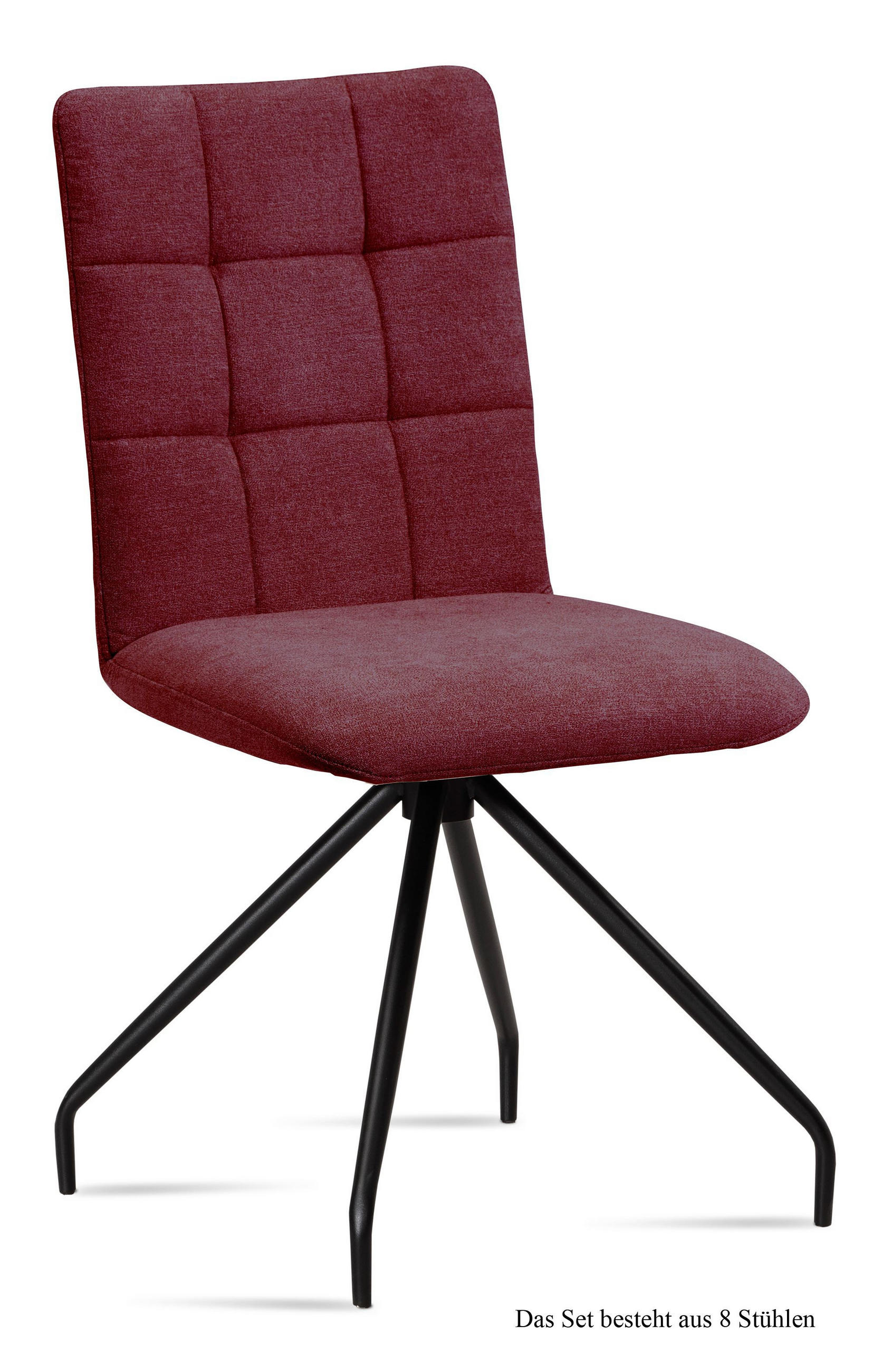 ESSZIMMERSTUHL (8er-Set) Devera 47x91x60 Schwarz/Marsala - Brombeere/Schwarz, Kunststoff (60/91/47cm) - 58aufmkessel