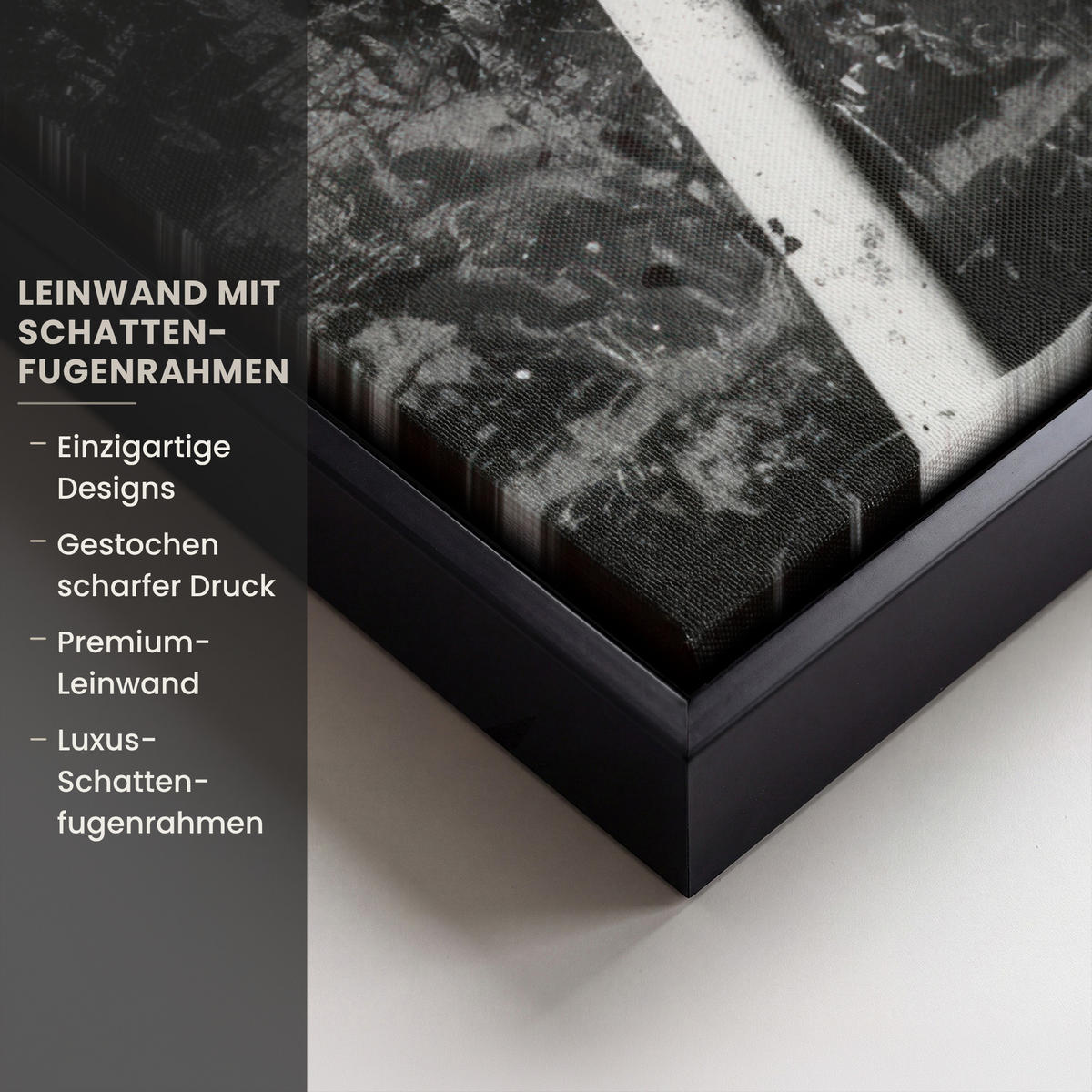 LEINWAND Bilder mit Rahmen - Gesicht - Mund - Graffiti - Schwarz - 50x70 - Schwarz, Textil (50/70cm) - MuchoWow