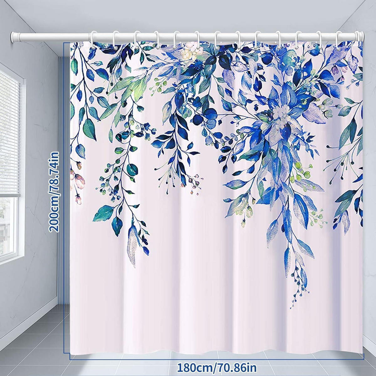 DUSCHVORHANG Blau 180 x 200 cm - Multicolor, Textil (200/180cm)