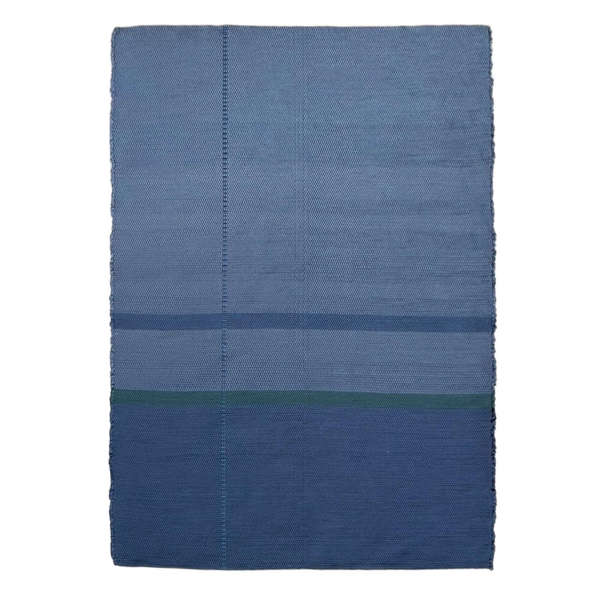 TEPPICH aus recycelten Fasern handgewebt blau - Blau, Naturmaterialien (140/200cm) - AFK Living