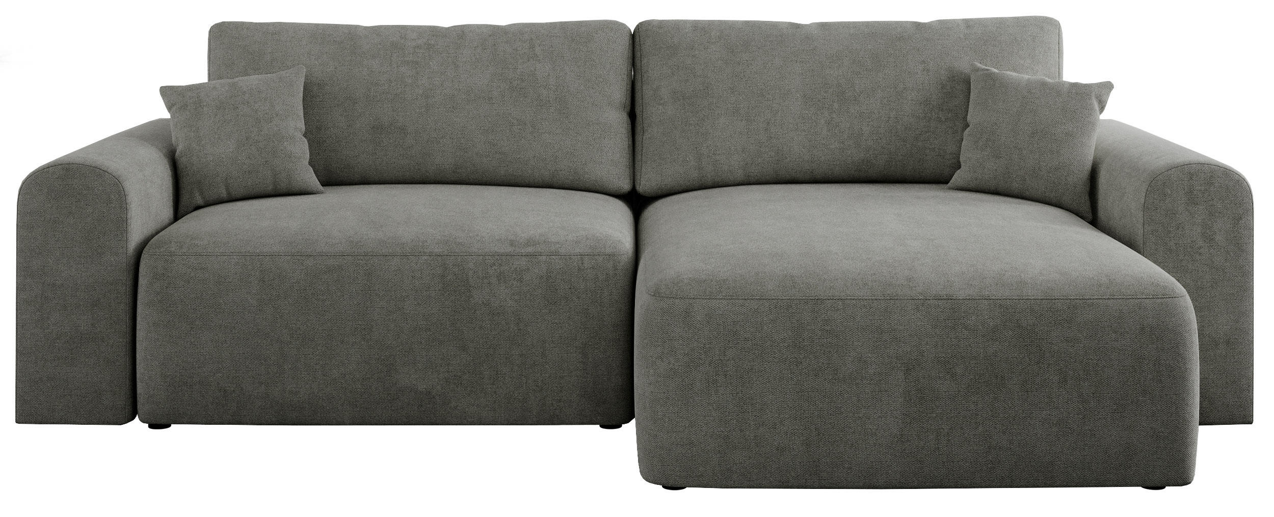 ECKSOFA NELSON Grau Struktur - Schwarz/Grau, Kunststoff/Textil (274/152cm) - MKS