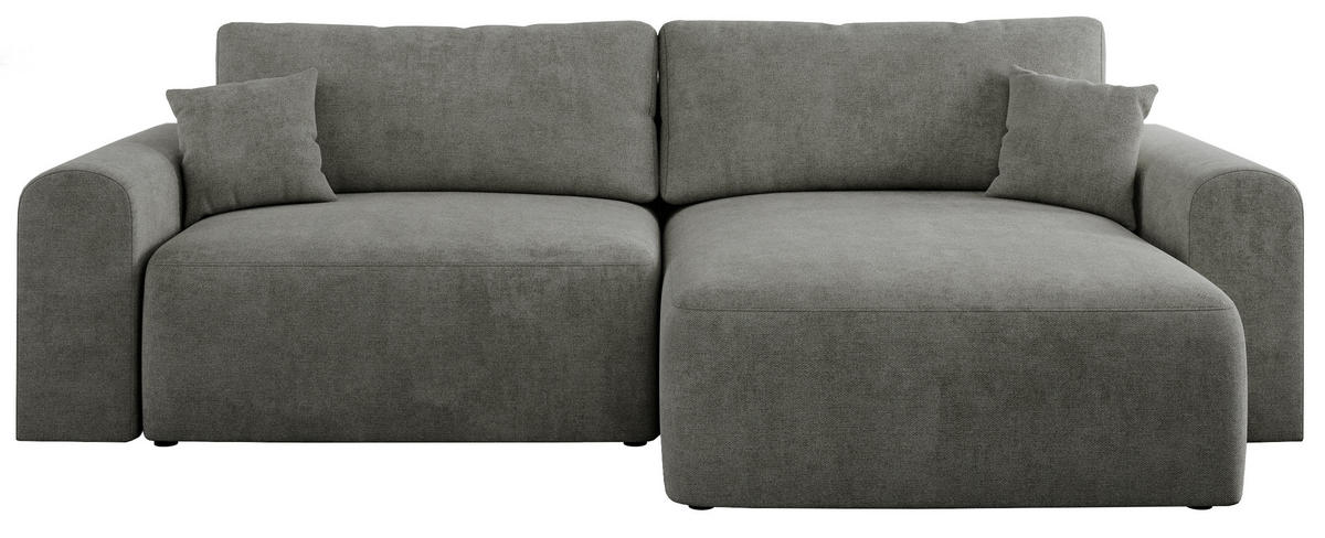 ECKSOFA NELSON Grau Struktur - Schwarz/Grau, Kunststoff/Textil (274/152cm) - MKS