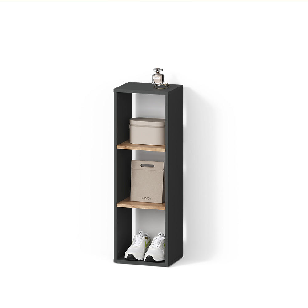 Livinity® ODKLÁDACÍ POLICE Ortello Antracit/zlatý dub 30 x 90.5 cm