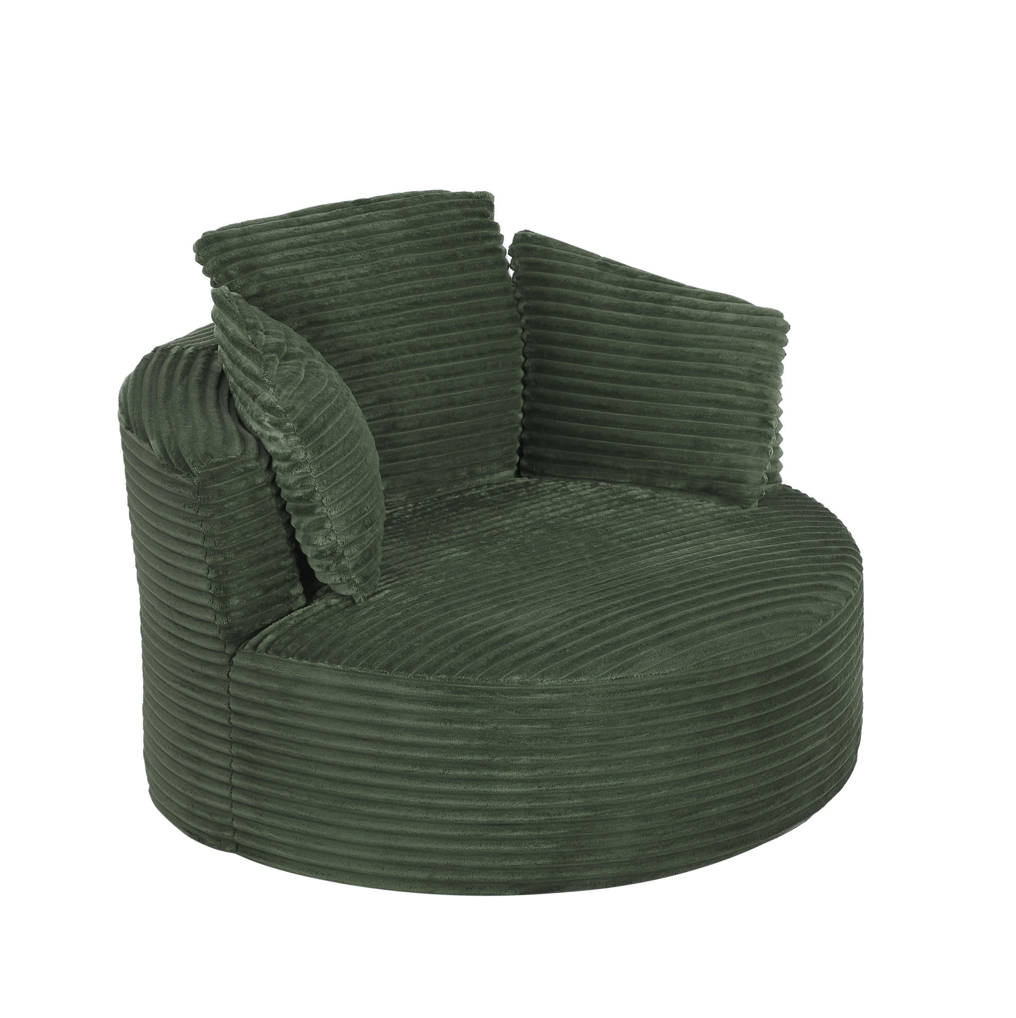 SESSEL aus Cord Grün mit ergonomischer Rückenlehne und tiefer Sitzfläche - Grün, Textil (124/86/113cm) - Modfu