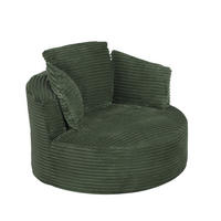 SESSEL aus Cord Grün mit ergonomischer Rückenlehne und tiefer Sitzfläche - Grün, Textil (124/86/113cm) - Modfu