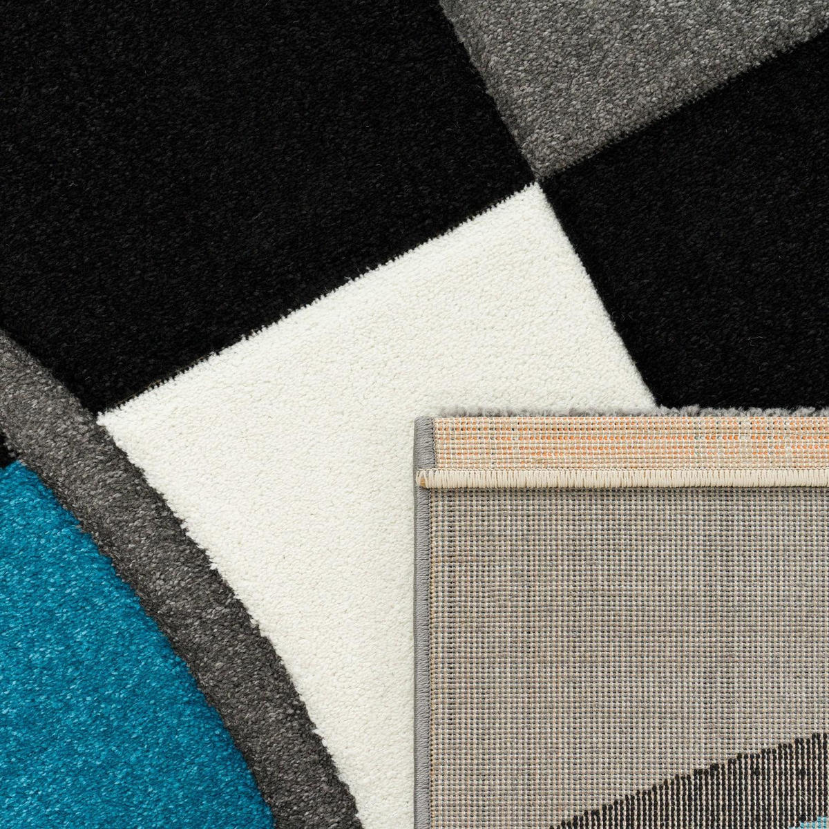 KURZFLOR-TEPPICH DIAMOND 665 TÜRKIS 120X170 - Türkis, Kunststoff (120/170cm) - Paco Home