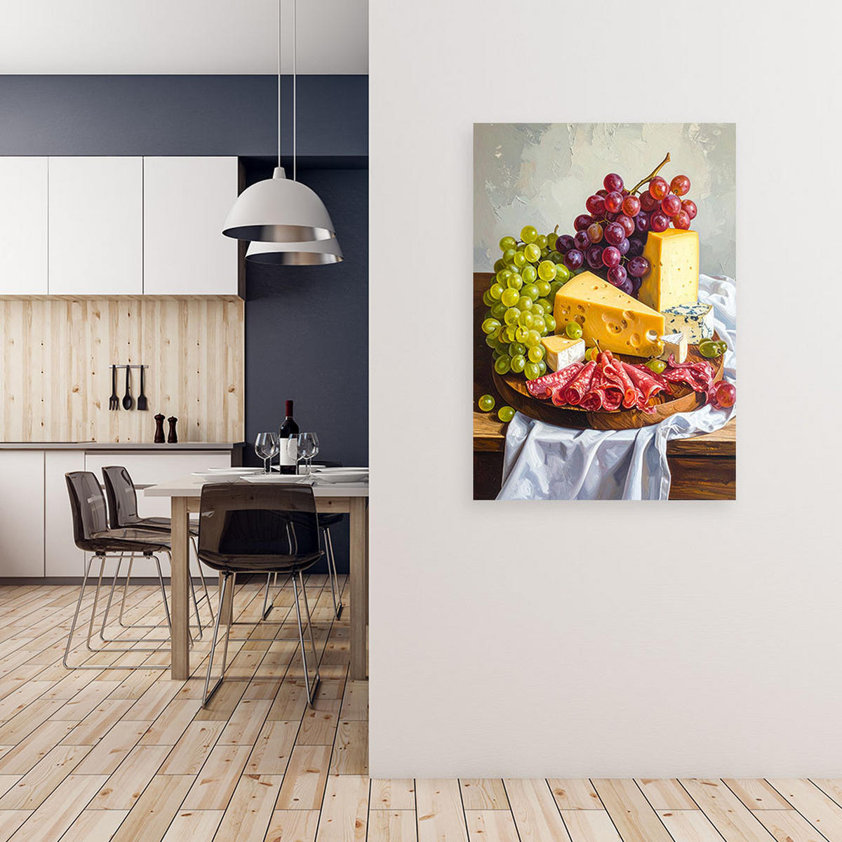 LEINWANDBILD Essen & Trinken 70x100cm - Multicolor, Textil (70/100cm) - Feeby