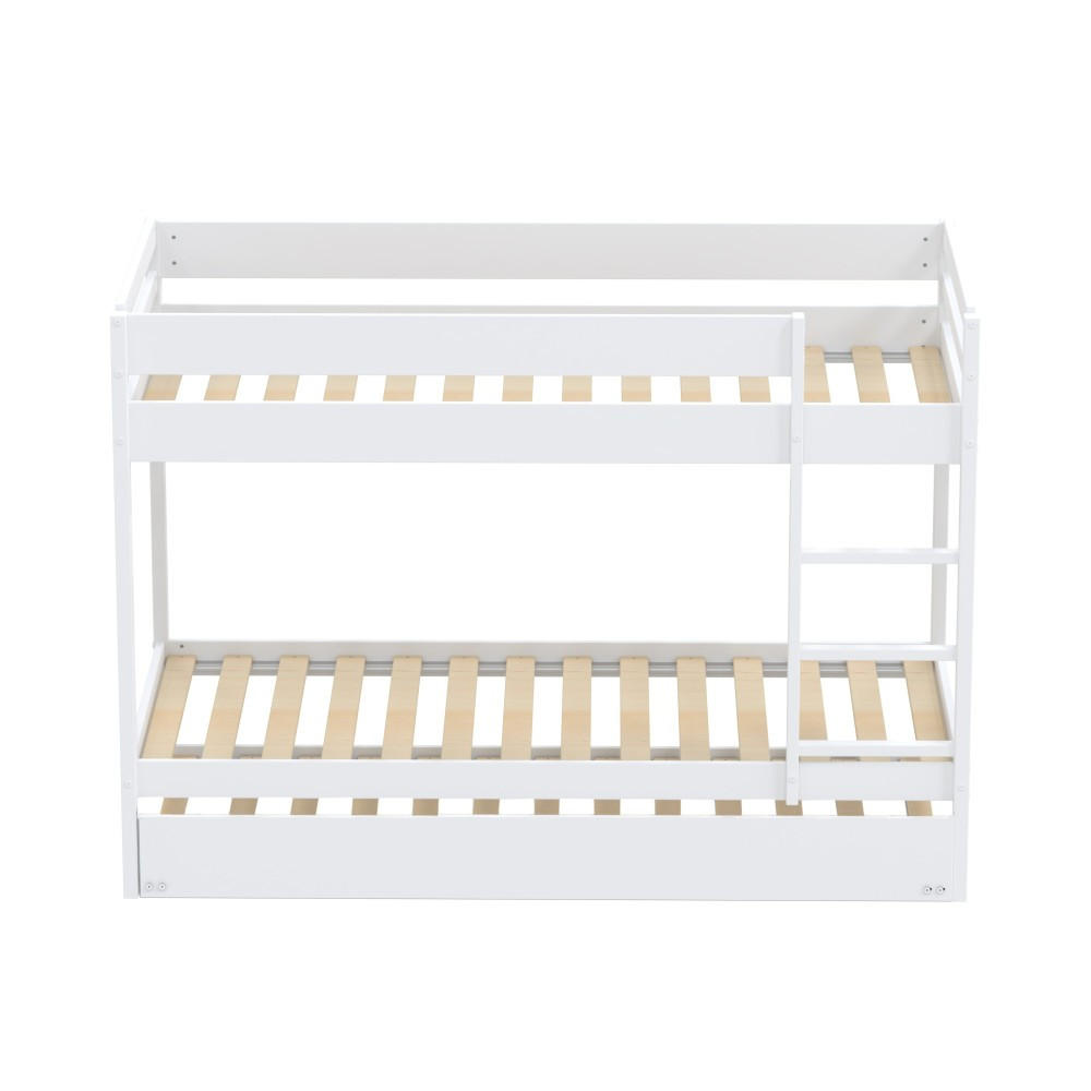ETAGENBETT WALLY mit Schublade-Bett/ 3x 90x190 - Weiß - Weiß, Holz (90/190cm) - Weber Industries