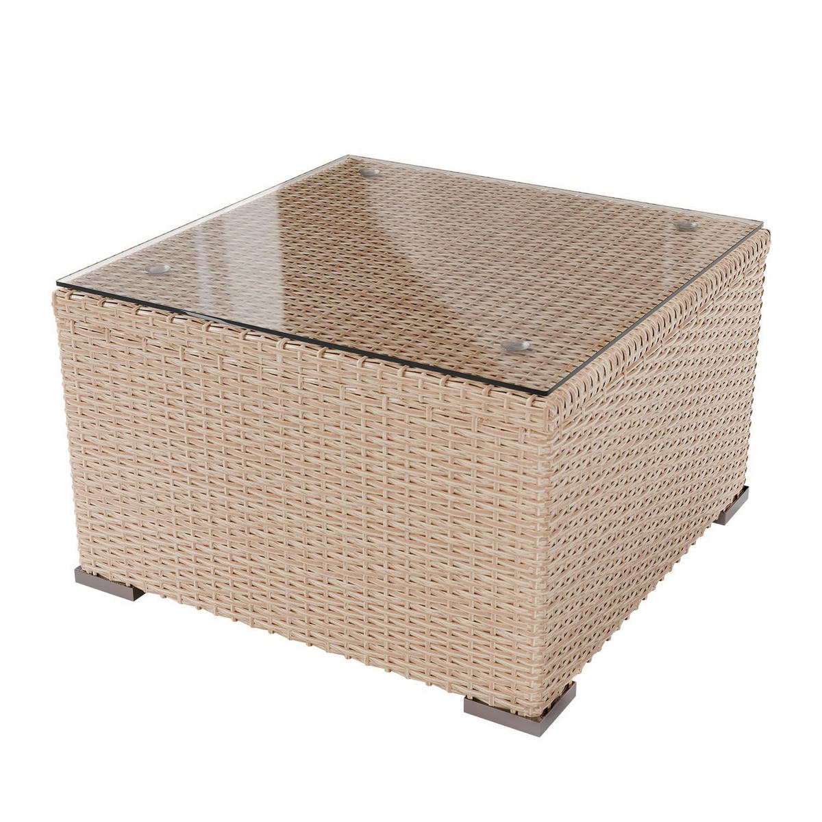 LOUNGEGARNITUR Punta Cana inkl. Abdeckung 3-tlg. - Creme, Kunststoff/Metall - Juskys