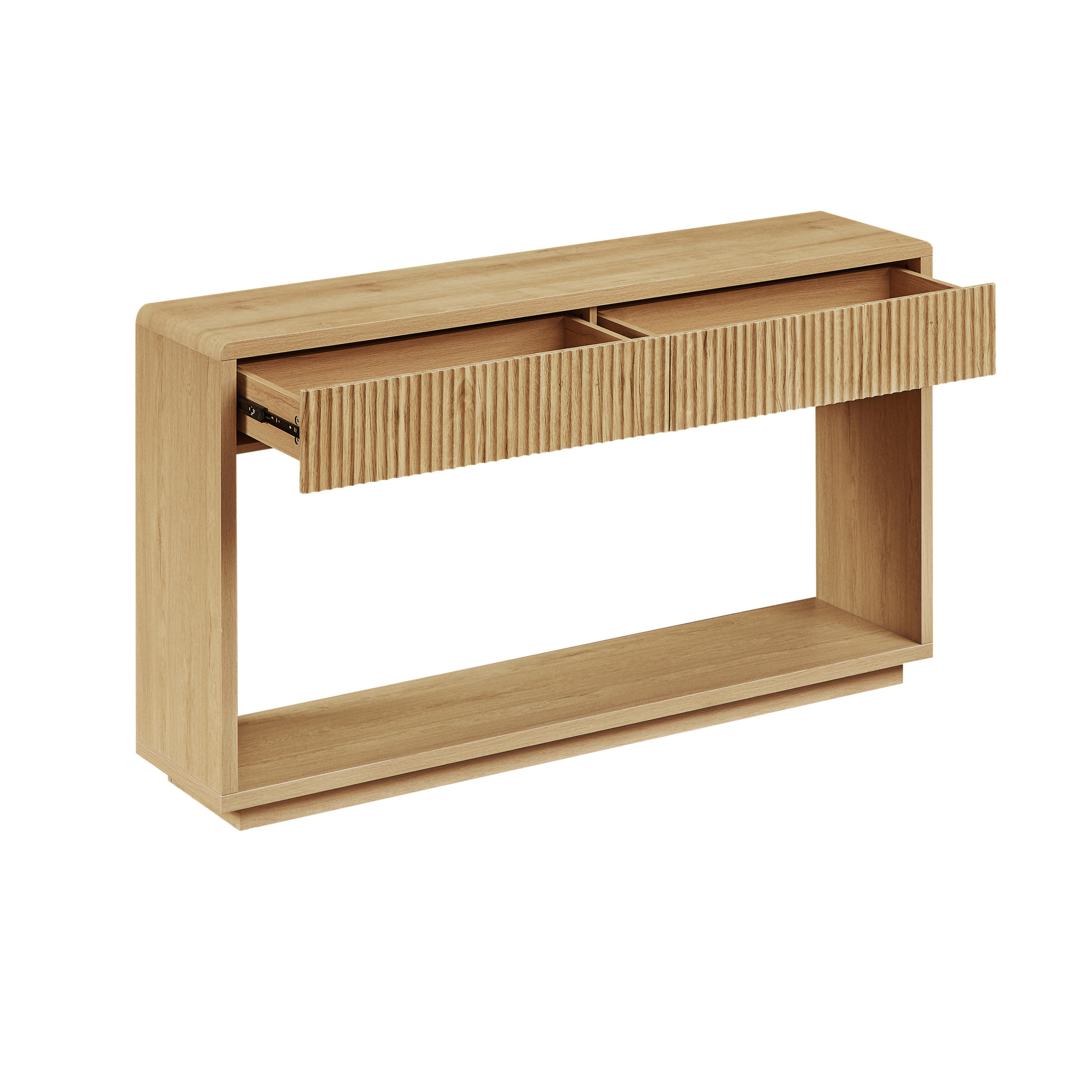 KONSOLENTISCH DE-37301 150 cm breit mit 2 Schubladen Natur - Naturfarben, Holzwerkstoff (150/35/85cm) - ComfortXL