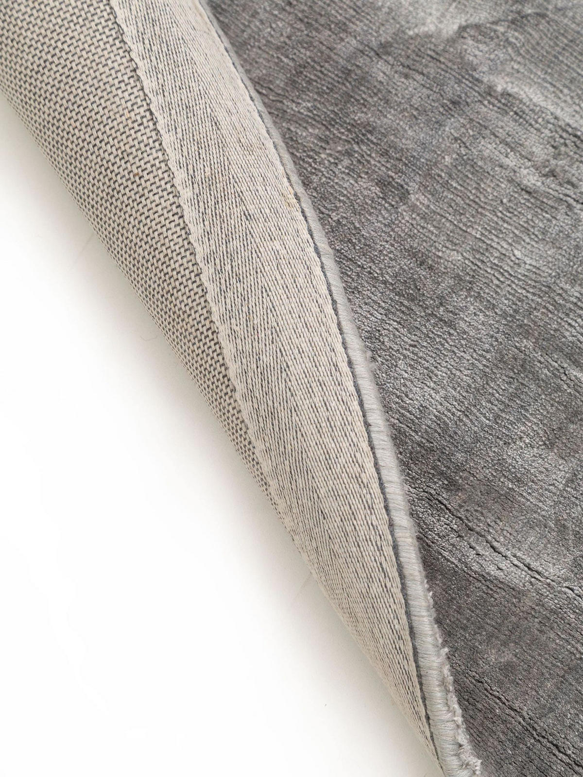TEPPICH Viskoseteppich Nela Grau - Grau, Textil (120/1cm) - KUNSTLOFT