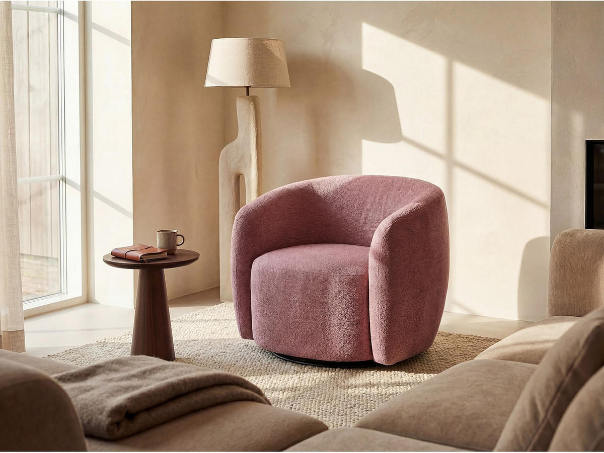 SESSEL mit gerader Rückenlehne - 1 Person - Stoff - Rosa - - Pink, Textil (80/67/76cm) - Vente-Unique