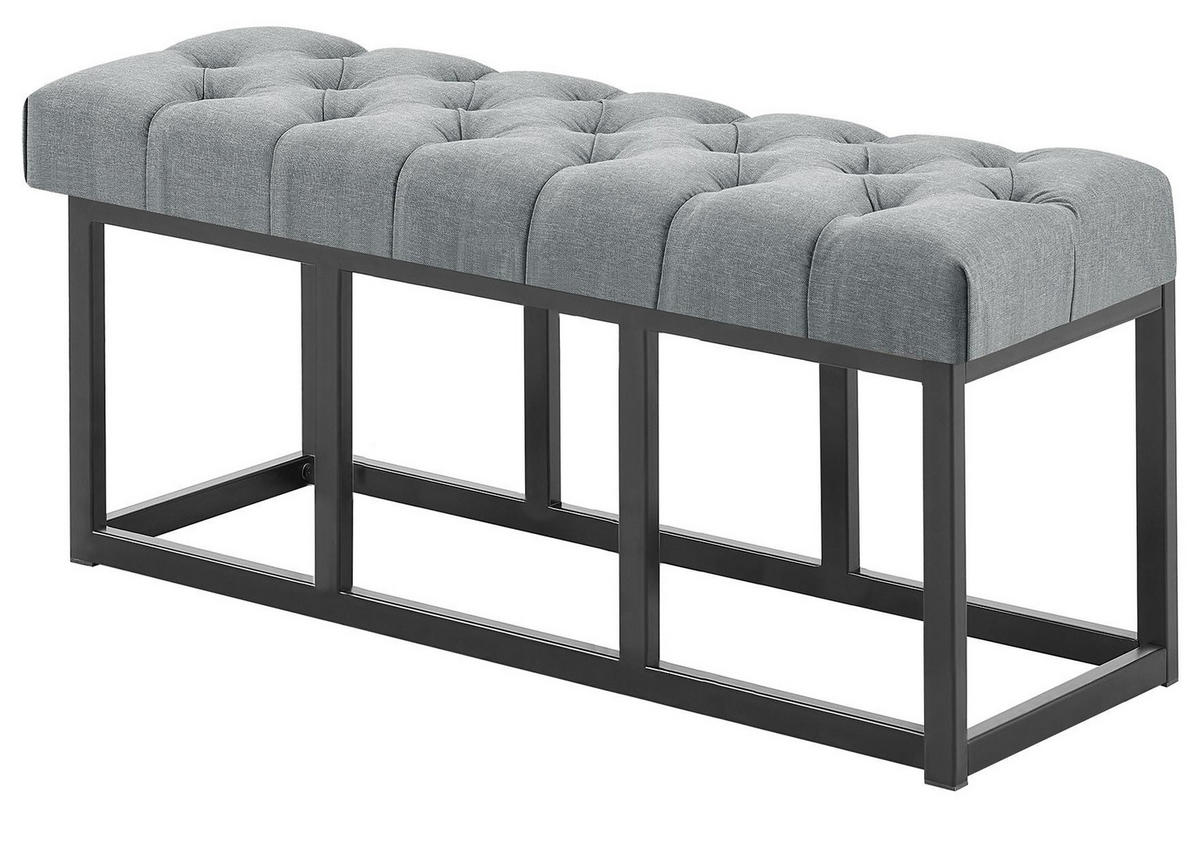SITZBANK 100/38 cm Stoff Dunkelgrau - Dunkelgrau/Schwarz, Textil/Metall (100/46/38cm) - CLP