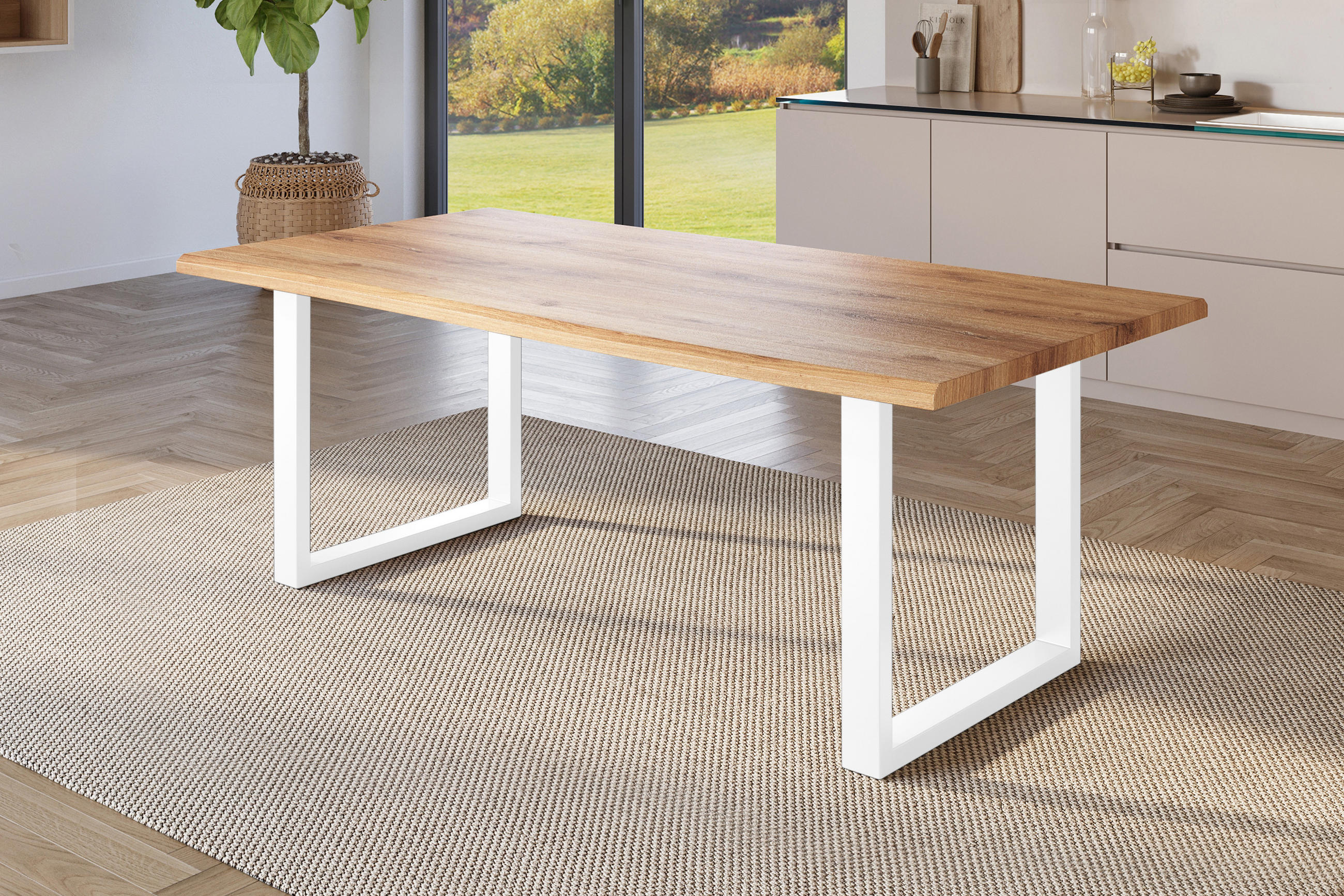 ESSTISCH JULIUS U - Wildeiche/Eichefarben, Holz (100/240/77cm) - SAM