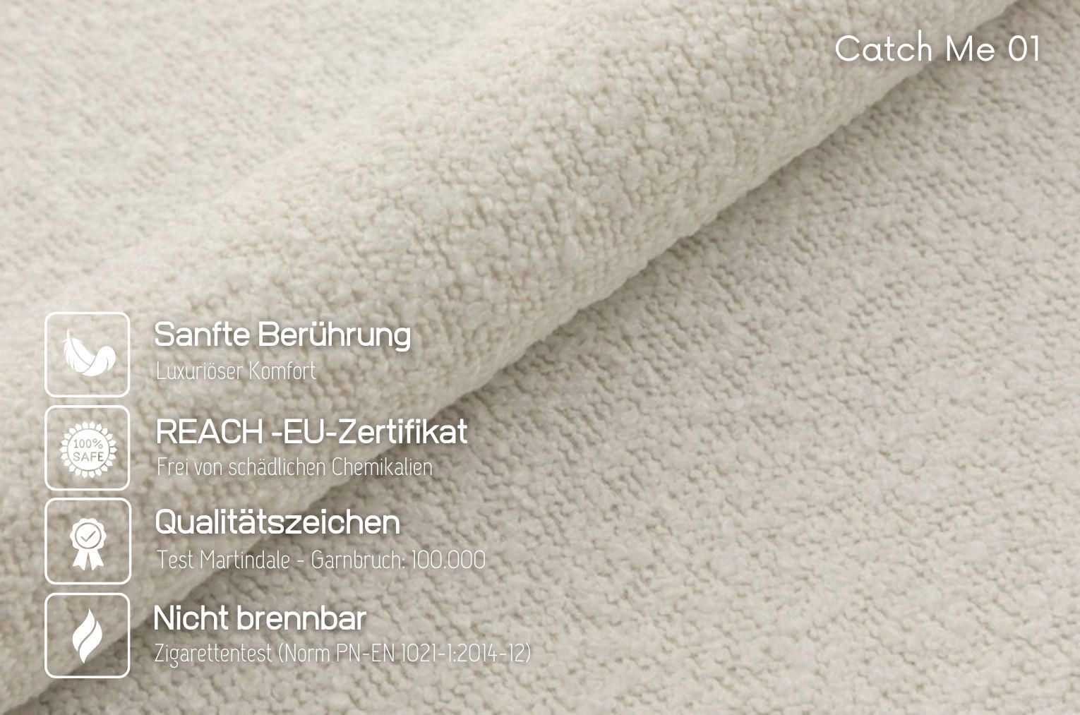 HOCKERBANK Borgo Mit Stauraum, Boucle Creme, Metal Gold - Ecru/Goldfarben, Holzwerkstoff/Metall (80/46/37cm) - Dancan