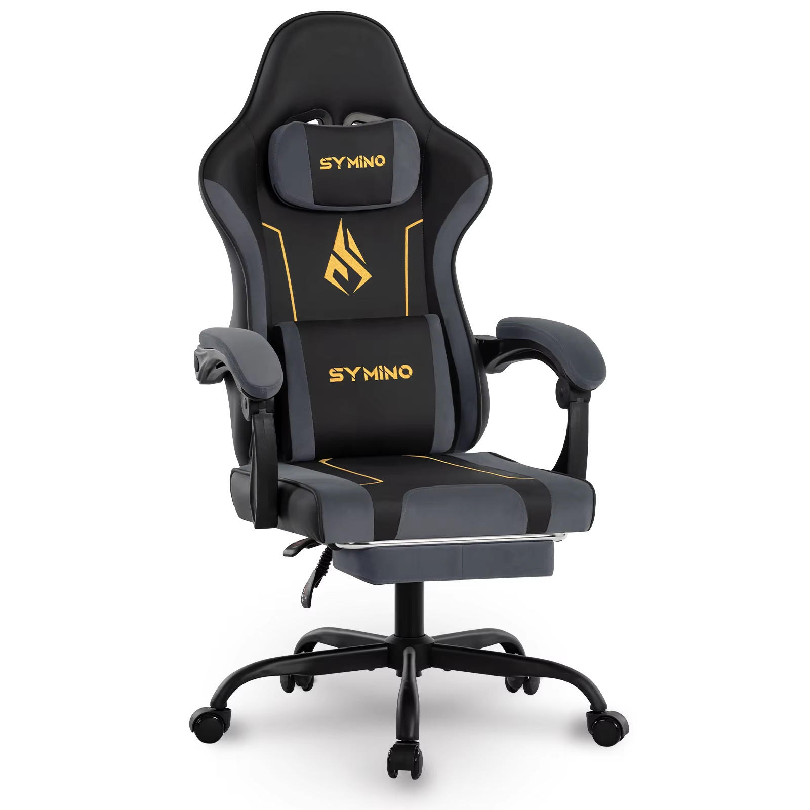 GAMINGSTUHL Racing mit Fußstütze Ergonomisch 130 kg Schwarz - Schwarz, Metall (52/133/45cm) - Kaket