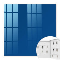 SCHLÜSSELBOX Weiß 30x30 cm – Türöffnung nach rechts - Dunkelblau - Dunkelblau, Metall (30/30/5cm) - TULUP