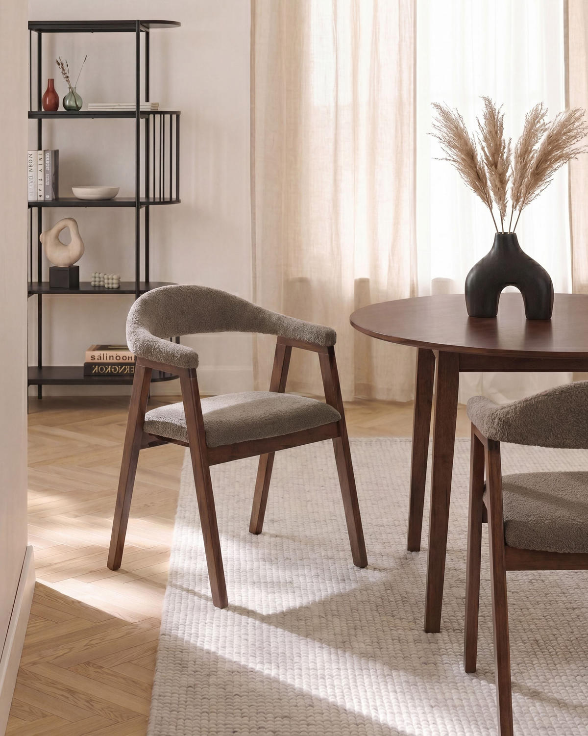 ESSZIMMERSTUHL 2er Set Holz Braun/Taupe Oneco - Taupe, Holz (56/72/62cm) - Beliani