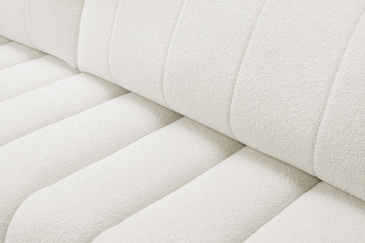 ECKSOFA Baloo mit Schlaffunktion und Bettkasten, komfortable Polsterung, Stoffbezug, lose Rückenkissen, freistehend, LINKS, 176x276x88 cm, White - Weiß, Holz/Textil (176/276cm) - DomoHome