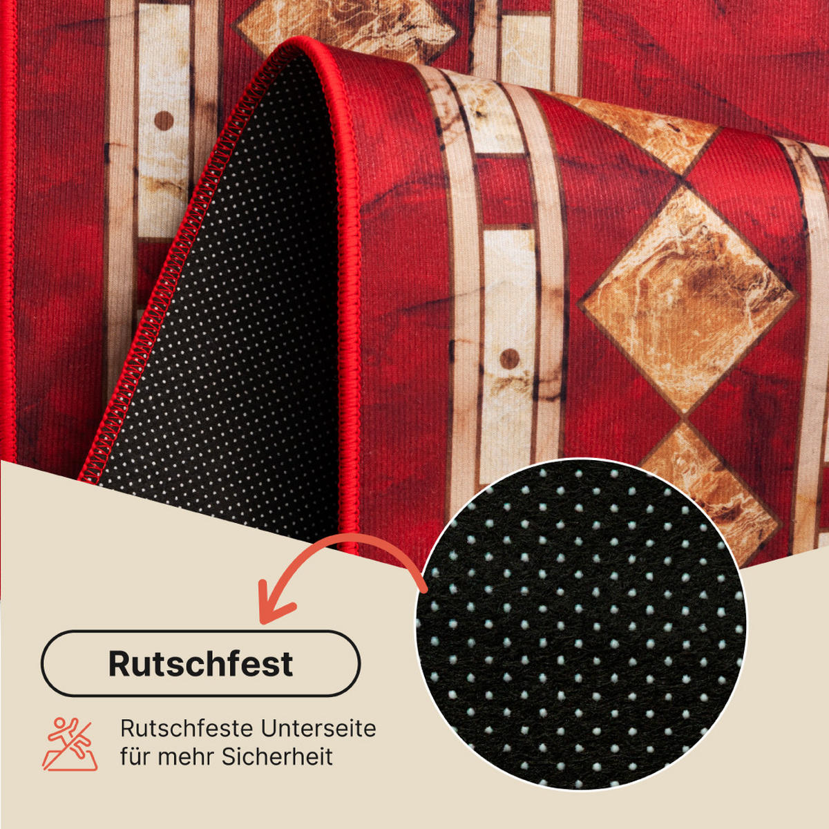 TEPPICH NORA Rot 140/200 cm - Rot, Textil (140/200cm) - Tapiso