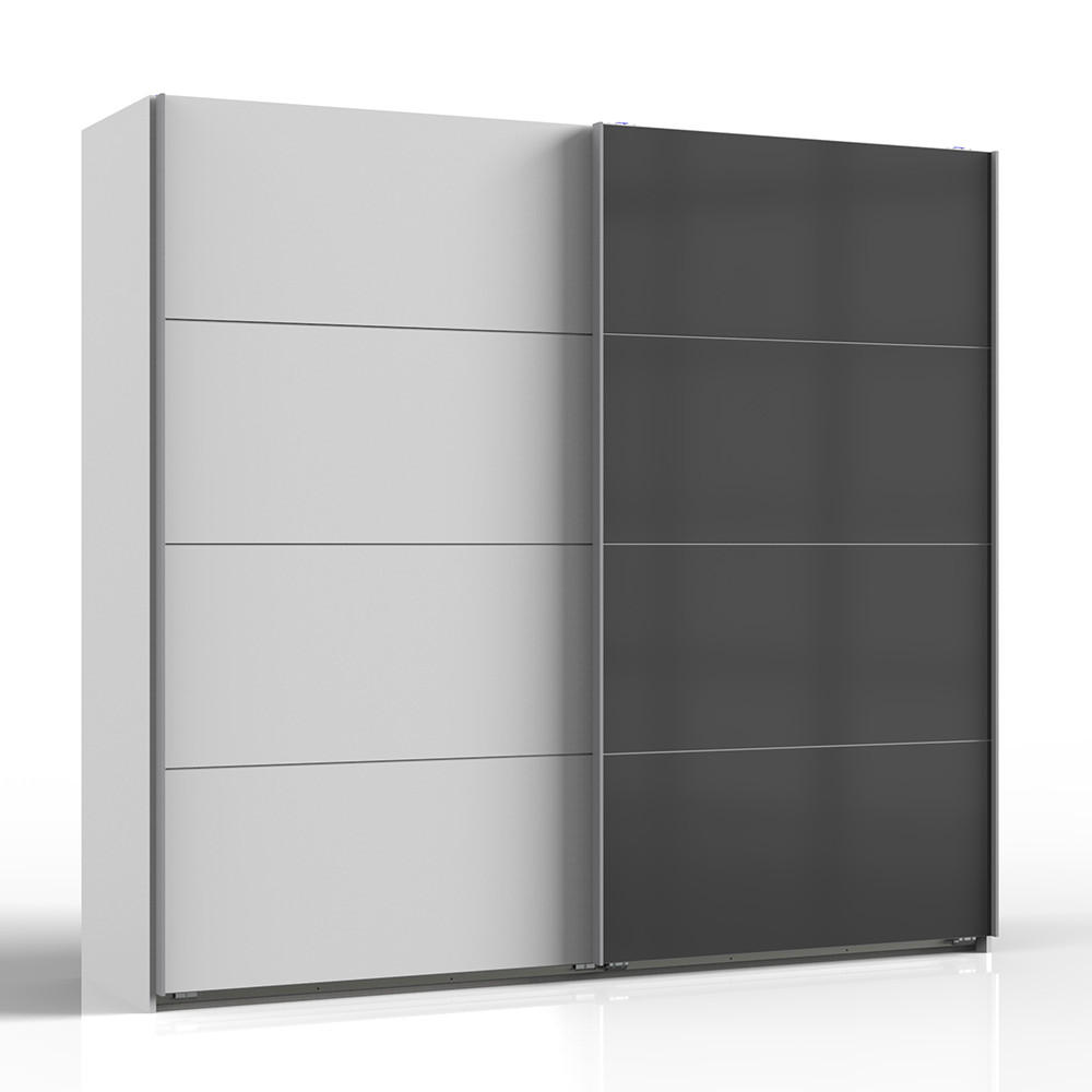 Lomado Schwebetürenschrank Weiß 225x208x65 cm